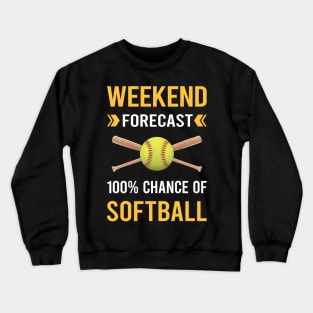 Weekend Forecast Softball Crewneck Sweatshirt